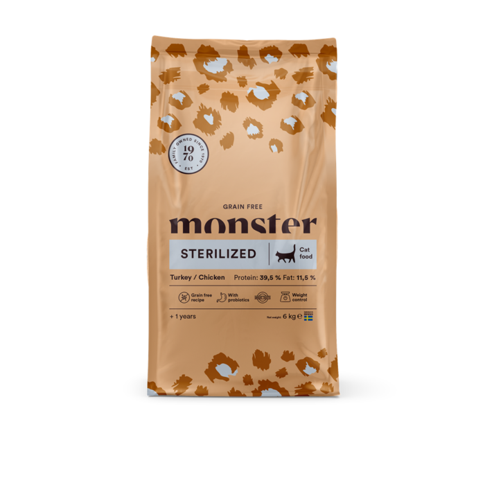 Monster Cat Grain Free Adult Sterilized Turkey & Chicken 6 kg