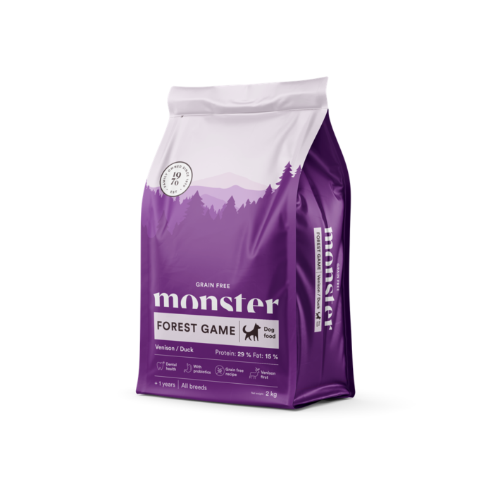Monster Dog Grain Free Forest Game All Breed Venison & Duck 2 kg
