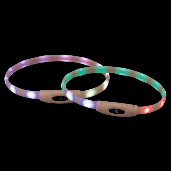 Flashring USB halsband, XS-XL: 65 cm/16 mm, multifrg