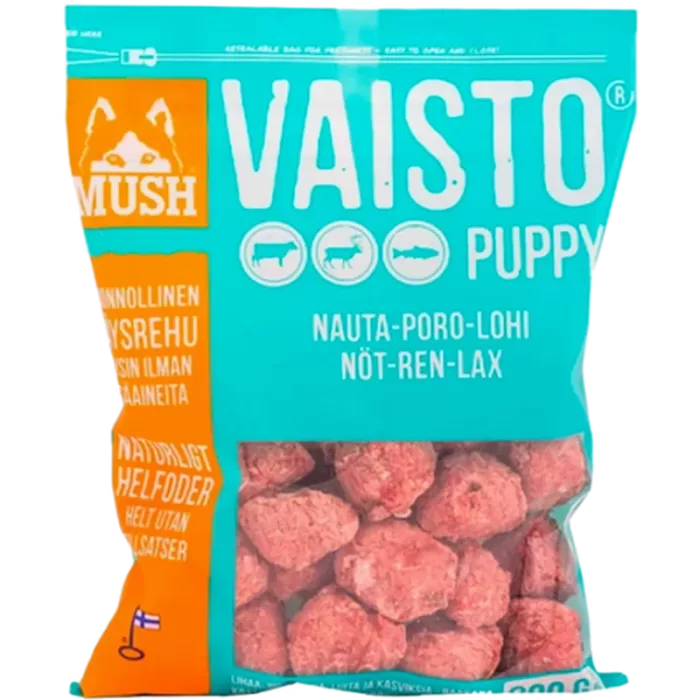 Mush Vaisto Puppy Isblå 800g Nöt-Ren-Lax