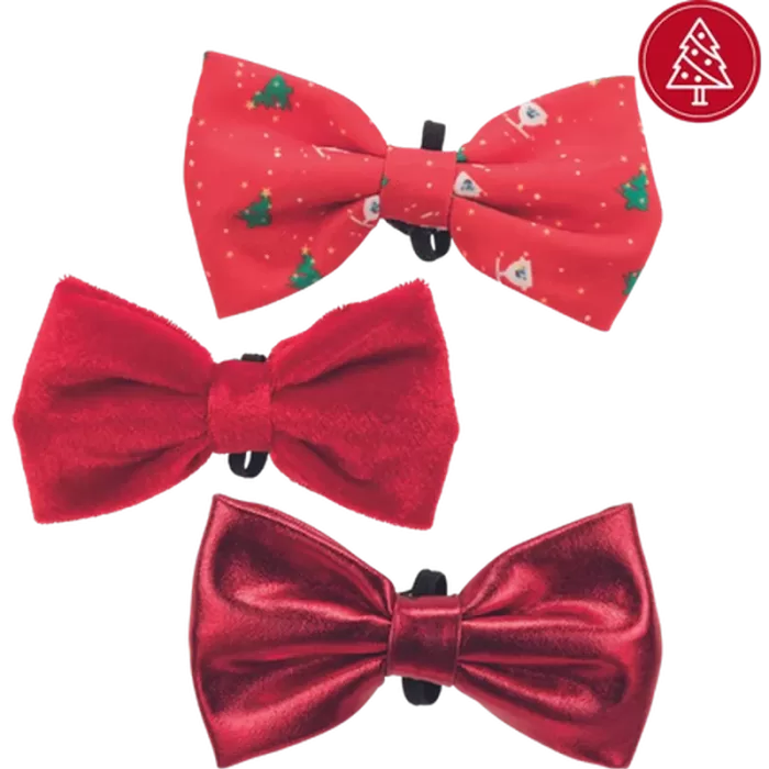 Xmas Suit Bow Tie Red 10cm - Hundfluga