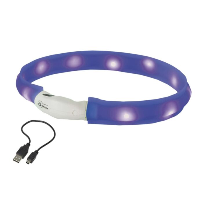 LED halsband wide VISIBLE blå (M)