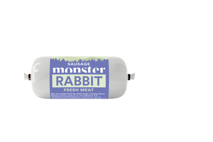 Monster Dog Sausage Rabbit Hundfoder – 80 g