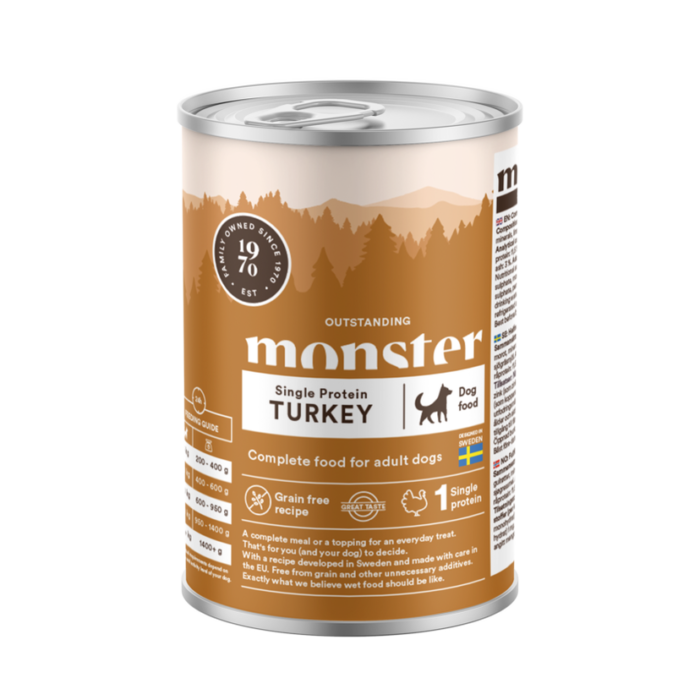Monster Dog Adult Single Turkey Burk 400 g